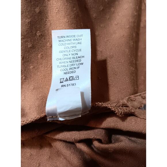 MAURICES 24/7 Flowy Tunic Top 2X V-Neck Textured Soft Nuetral Comfort Work Brown - Picture 6 of 7